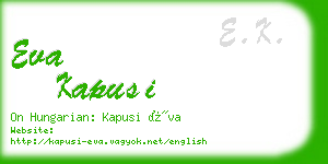 eva kapusi business card
